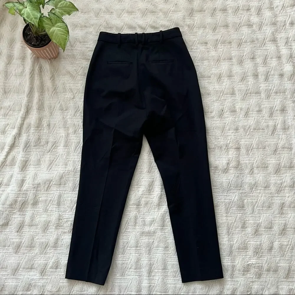 Rebecca Taylor Pleated Black Wool Trousers